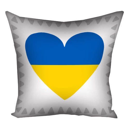 Декоративна подушка з габардину з принтом &laquo;З Україною в серці&raquo;, 40&times;40 см 4P_22U008 фото