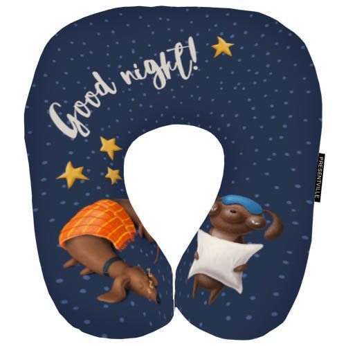 Декоративна подушка з габардину з принтом &laquo;Дорожня подушка Good night!&raquo;, 32&times;30 см DOP_DOG003 фото