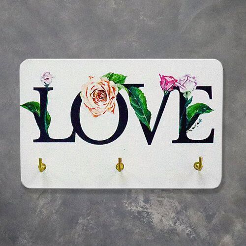 Настінна ключниця з романтичним написом &laquo;Love&raquo;, 10&times;15 см KEDL_21S003 фото