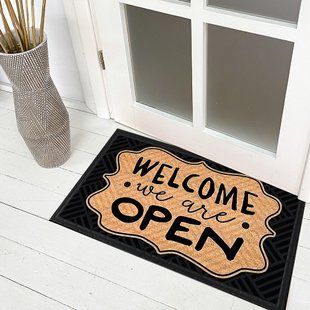 Придверний килимок з принтом з принтом &laquo;Welcome&raquo; з декоративним друком, 45&times;75&times;0.4 см KOV_20S053 фото