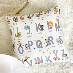 Декоративная подушка из габардина с принтом &laquo;English alphabet&raquo;, 40&times;40 см 4P_22S008 фото