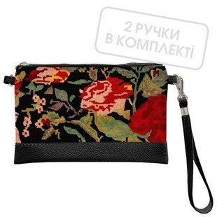 Жіночий клатч через плече з оформленням &laquo;Квіткова вишивка&raquo; на блискавці, 25&times;15 см KL_21M007_BL фото