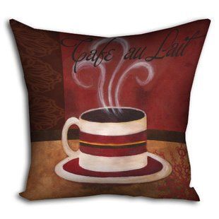 Декоративная подушка из габардина с принтом &laquo;Cafe au lait&raquo;, 30&times;30 см 3P_PW026 фото