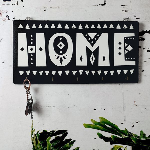 Настінна ключниця з принтом &laquo;Ключниця настінна горизонтальна Home&raquo;, 36&times;18 см KEDM_20F010 фото