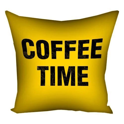 Декоративна наволочка з габардину з кавовим написом &laquo;Coffee time&raquo;, 50&times;50 см 5N_COF005 фото