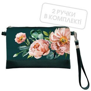 Жіночий клатч через плече з оформленням &laquo;Ніжність в квітах&raquo; на блискавці, 25&times;15 см KL_21M025_TZE фото