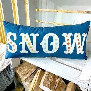 Декоративна подушка з оксамитової тканини з принтом &laquo;Snow&raquo;, 50&times;24 см 52BP_22NG015 фото