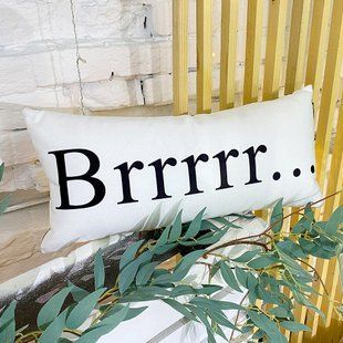 Декоративна подушка з оксамитової тканини з принтом &laquo;Brrrrr...&raquo;, 50&times;24 см 52BP_22NG013 фото