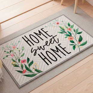Придверний килимок з принтом з принтом &laquo;Home sweet home&raquo; з декоративним друком, 45&times;75&times;0.4 см KOV_20S032 фото