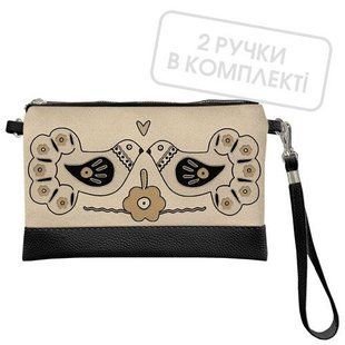 Жіночий клатч через плече з оформленням &laquo;Кохання&raquo; на блискавці, 25&times;15 см KL_24J005_BL фото