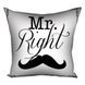 Декоративна наволочка з габардину з принтом &laquo;Mr. Right&raquo;, 40&times;40 см 4N_LP363 фото 1