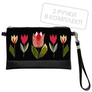 &laquo;Тюльпани&raquo; &mdash; жіночий клатч через плече для щоденного використання на блискавці, 25&times;15 см KL_24J006_BL фото