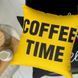 Декоративна подушка з габардину з кавовим написом &laquo;Coffee time&raquo;, 50&times;50 см 5P_COF005 фото 1