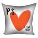 Декоративна подушка з габардину з романтичним написом &laquo;P.S. I love you&raquo;, 30&times;30 см 3P_21L024 фото 2