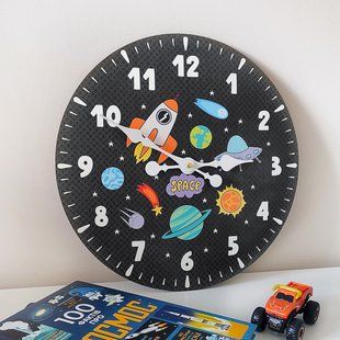 Круглий настінний годинник з декоративним принтом &laquo;Space&raquo;, &Oslash; 36 см CHR_P_20A010 фото