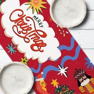 Текстильна доріжка-ранер на стіл з принтом &laquo;Доріжка на стіл (ранер) Merry Christmas&raquo; для сервірування, 150&times;40 см DR_25NG009 фото