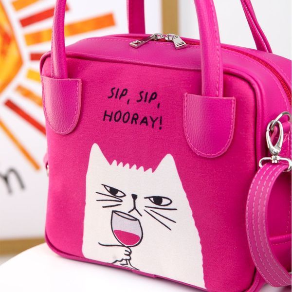 Жартівливий акцент &laquo;Sip, sip, hooray!&raquo; &mdash; жіноча сумка Kitto на блискавці, 25&times;20 см SKI_26J030_ROZ фото