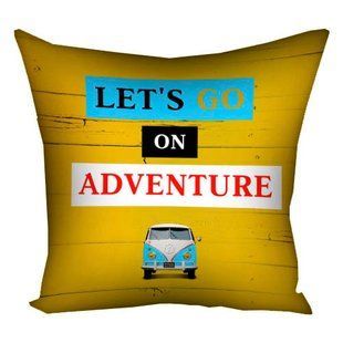 Декоративная подушка из габардина с принтом &laquo;Let's go on adventure&raquo;, 40&times;40 см 4P_VOL047 фото