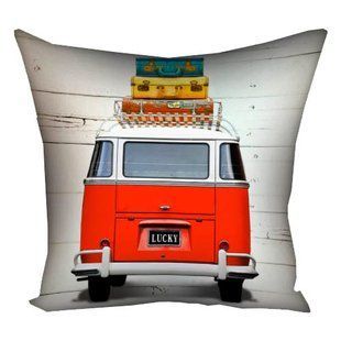 Декоративная подушка из габардина з міським туристичним принтом &laquo;Volkswagen travel&raquo;, 40&times;40 см 4P_VOL041 фото