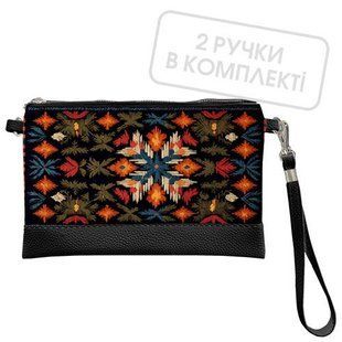 Жіночий клатч через плече з оформленням &laquo;Стилізація вишивки&raquo; на блискавці, 25&times;15 см KL_24J018_BL фото