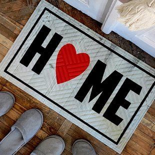 Придверний килимок з принтом з принтом &laquo;Home&raquo; з декоративним друком, 45&times;75&times;0.4 см KOV_20S003 фото