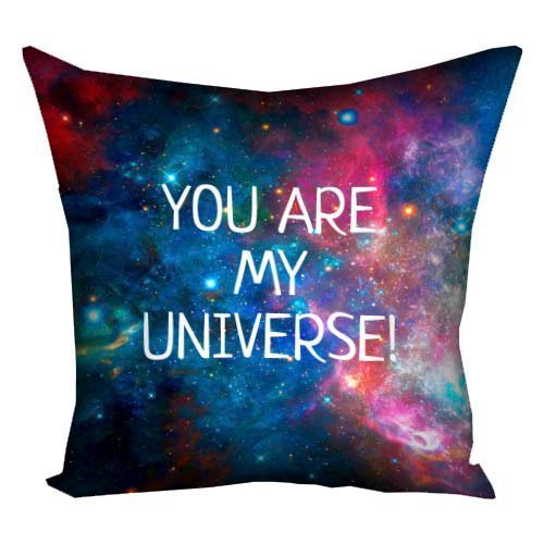 Декоративна подушка з габардину з принтом &laquo;You are my universe!&raquo;, 50&times;50 см 5P_15L066 фото