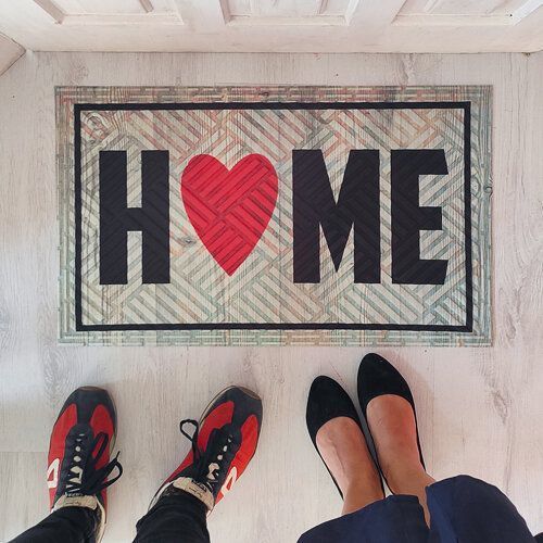 Придверний килимок з принтом з принтом &laquo;Home&raquo; з декоративним друком, 45&times;75&times;0.4 см KOV_20S003 фото