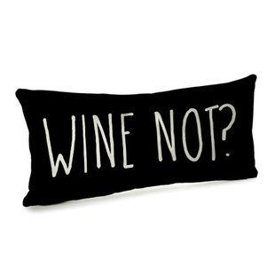 Декоративная подушка из бархатистой ткани с принтом &laquo;Wine not?&raquo;, 50&times;24 см 52BP_EX011 фото