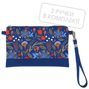 Жіночий клатч через плече &laquo;Квіти та мухомори&raquo; &mdash; квітковий мотив на блискавці, 25&times;15 см KL_24J030_SI фото