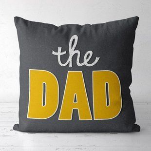 Декоративна подушка з габардину з принтом &laquo;The dad&raquo;, 40&times;40 см 4P_FAM023 фото