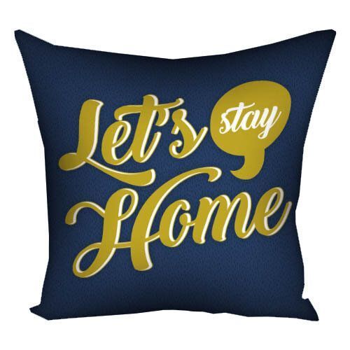 Декоративна подушка з габардину з принтом &laquo;Let's stay home&raquo;, 30&times;30 см 3P_21NG011 фото