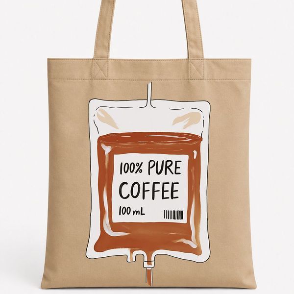 Гастрономічний сюжет &laquo;100% pure coffee&raquo; &mdash; текстильна еко-сумка Market (шопер), 38&times;40 см KOTC_26L006 фото