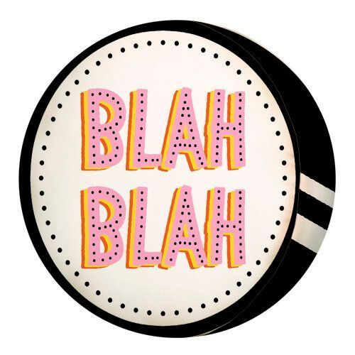 Кругла декоративна подушка з принтом &laquo;Blah Blah&raquo; PP_JOY004 фото
