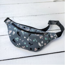 Сумка бананка BUMBAG Мозаїка сіра