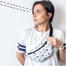Сумка бананка BUMBAG Очі на білому фоні