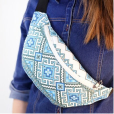 Сумка бананка BUMBAG Орнамент блакитний