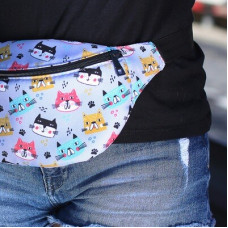 Сумка бананка BUMBAG Котячі мордочки