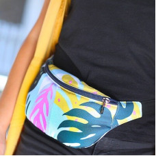 Сумка бананка BUMBAG Тропічне листя