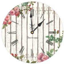 Годинник настінний круглий, 36 см Квітковий годинник