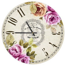 Годинник настінний круглий, 36 см Квіти