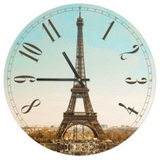 Годинник настінний круглий, 36 см Ейфелева вежа