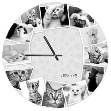 Годинник настінний круглий, 36 см Котики