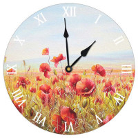 Годинник настінний круглий, 36 см Макове поле