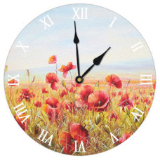 Годинник настінний круглий, 36 см Макове поле