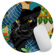 Круглий килимок для мишки Пантера