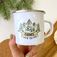 Чашка металева Camper Home is where you park it