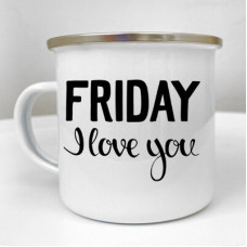 Чашка металева Camper Friday I love you