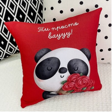 Подушка з принтом 40х40 см Ти просто ваууу