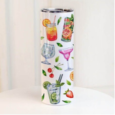 Термочашка з принтом Коктейлі