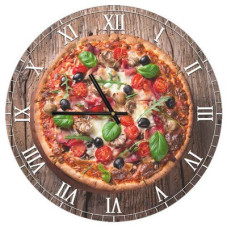Годинник настінний круглий, 36 см Піца
